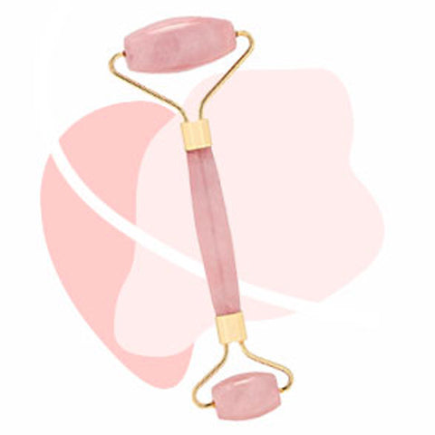 HELIABRINE Pink Quartz Facial Massage Roller - The Beauty Shoppers