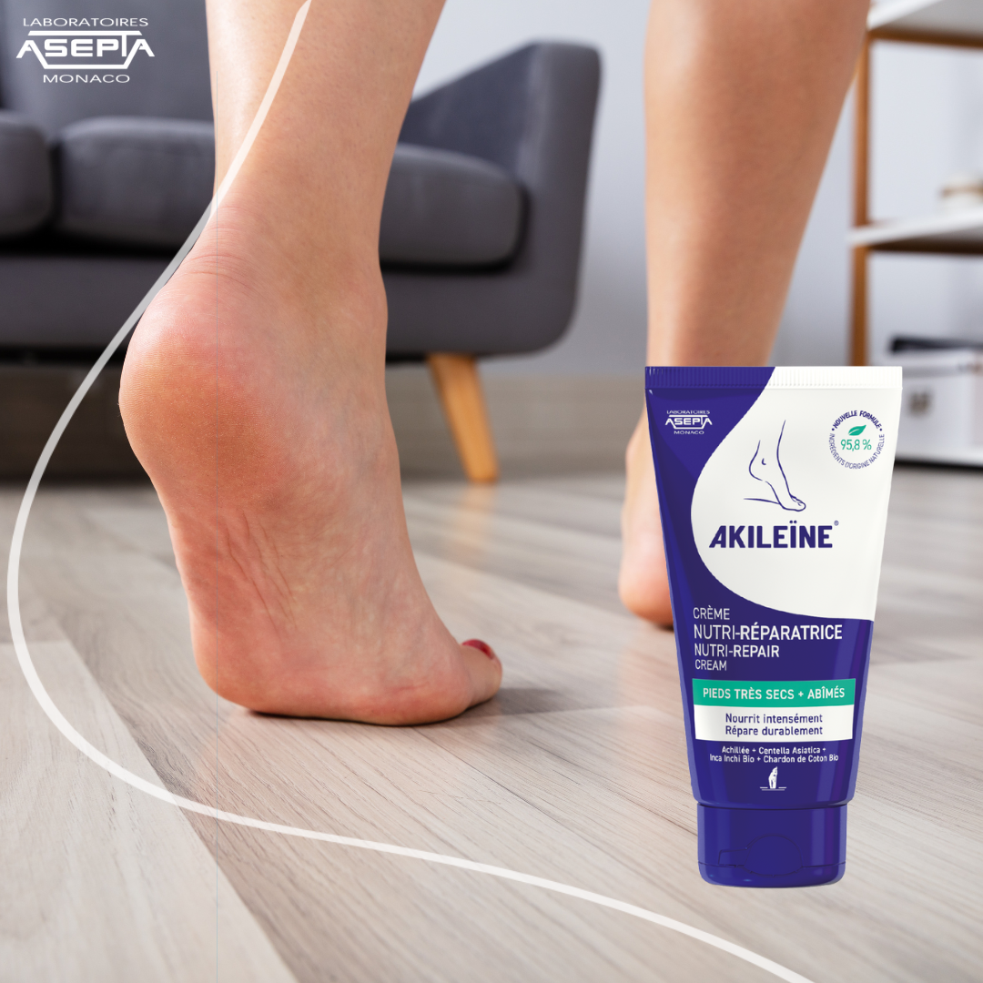 AKILEINE Dry Foot Nutri-Repair Cream 100ml New Formula with 95.8% ingredients of natural origin - The Beauty Shoppers
