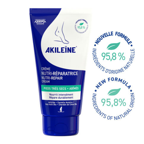 AKILEINE Dry Foot Nutri-Repair Cream 150 ml New Formula with 95.8% ingredients of natural origin - The Beauty Shoppers