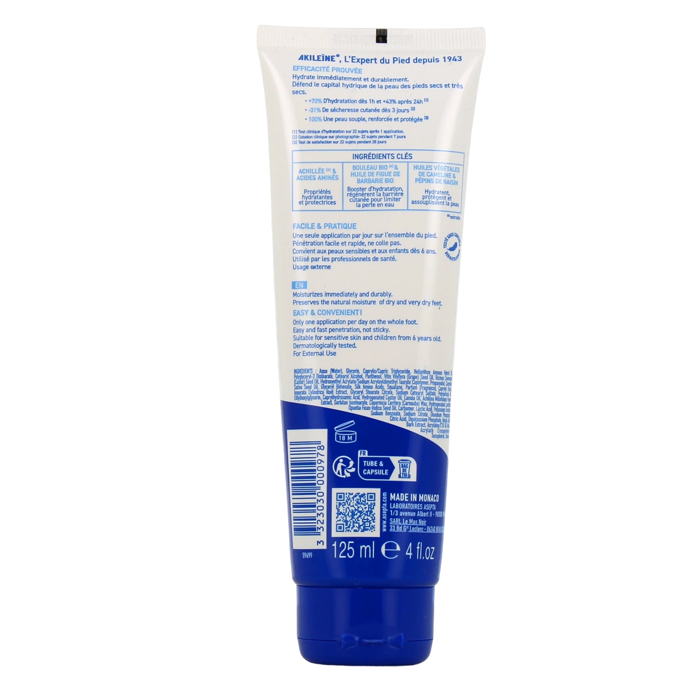 AKILEINE Hydra-Defense Foot Balm 125ml - The Beauty Shoppers