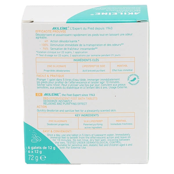 AKILEINE Effervescent Foot Bath Tablets 6x12g - The Beauty Shoppers