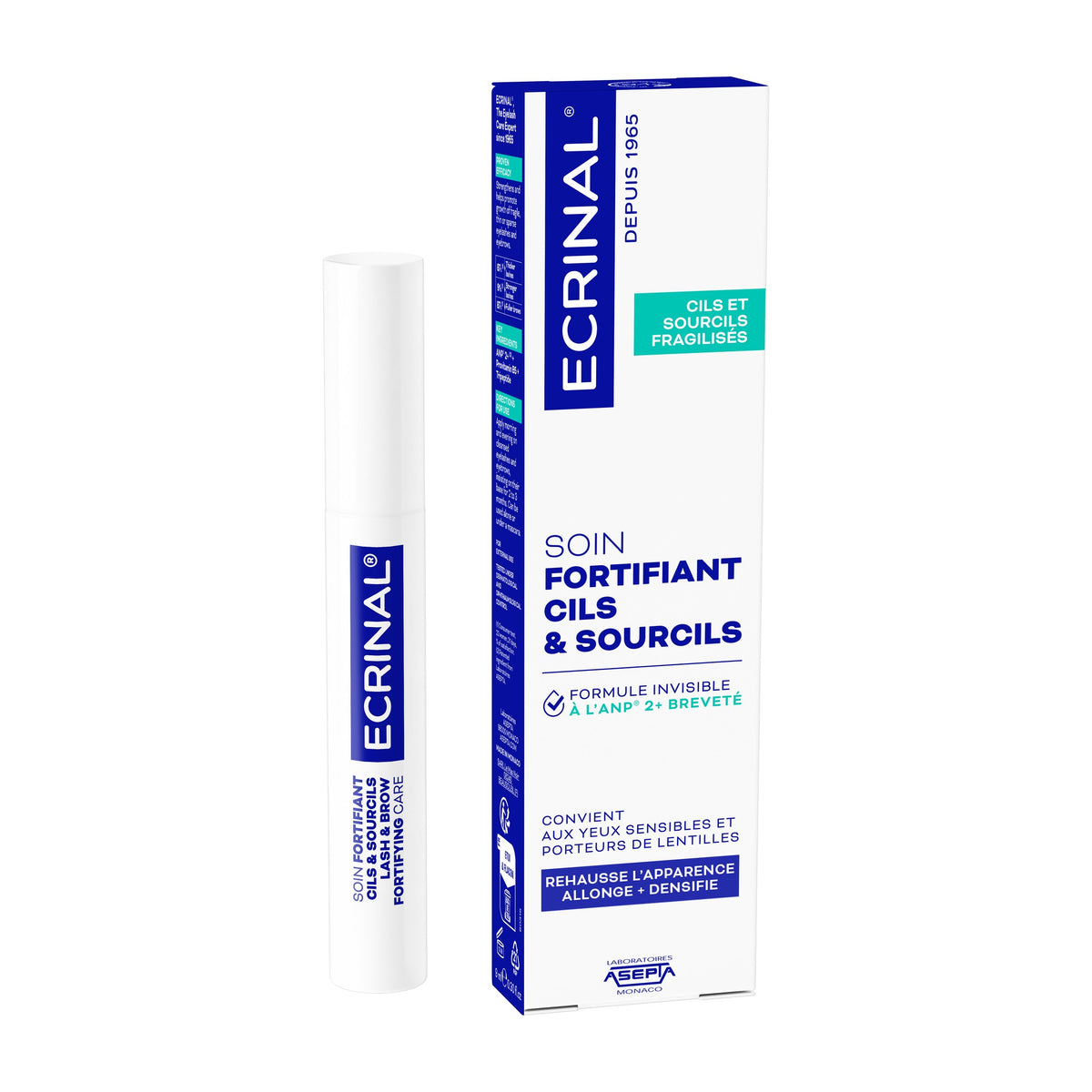 Tube of Ecrinal Lash & Brow Fortifying Care ANP 2+ 9 ml, French packaging
