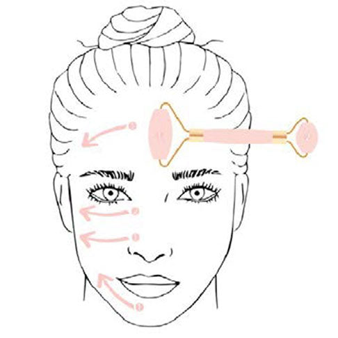 HELIABRINE Pink Quartz Facial Massage Roller - The Beauty Shoppers